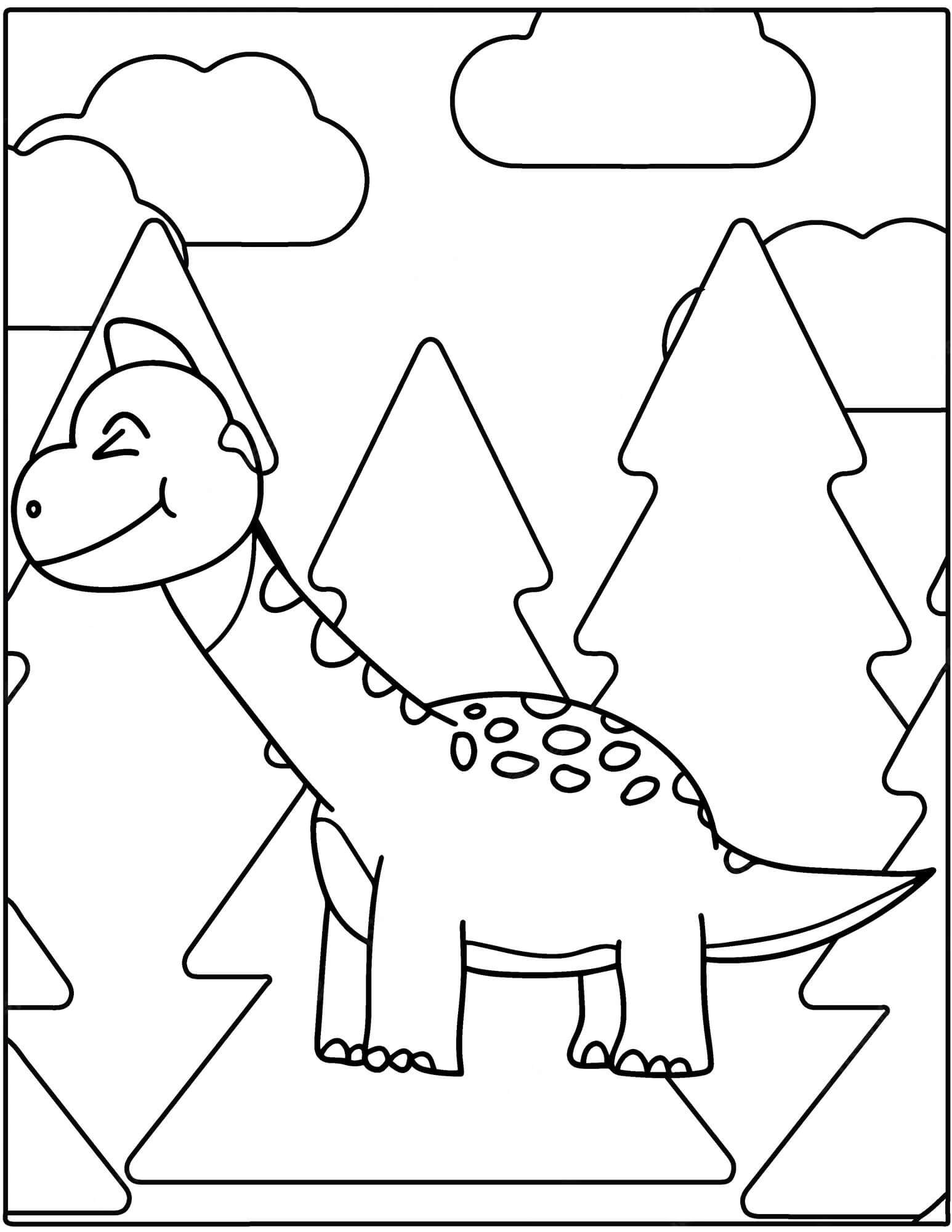 Coloriage Dinosaure de Dessin Animé