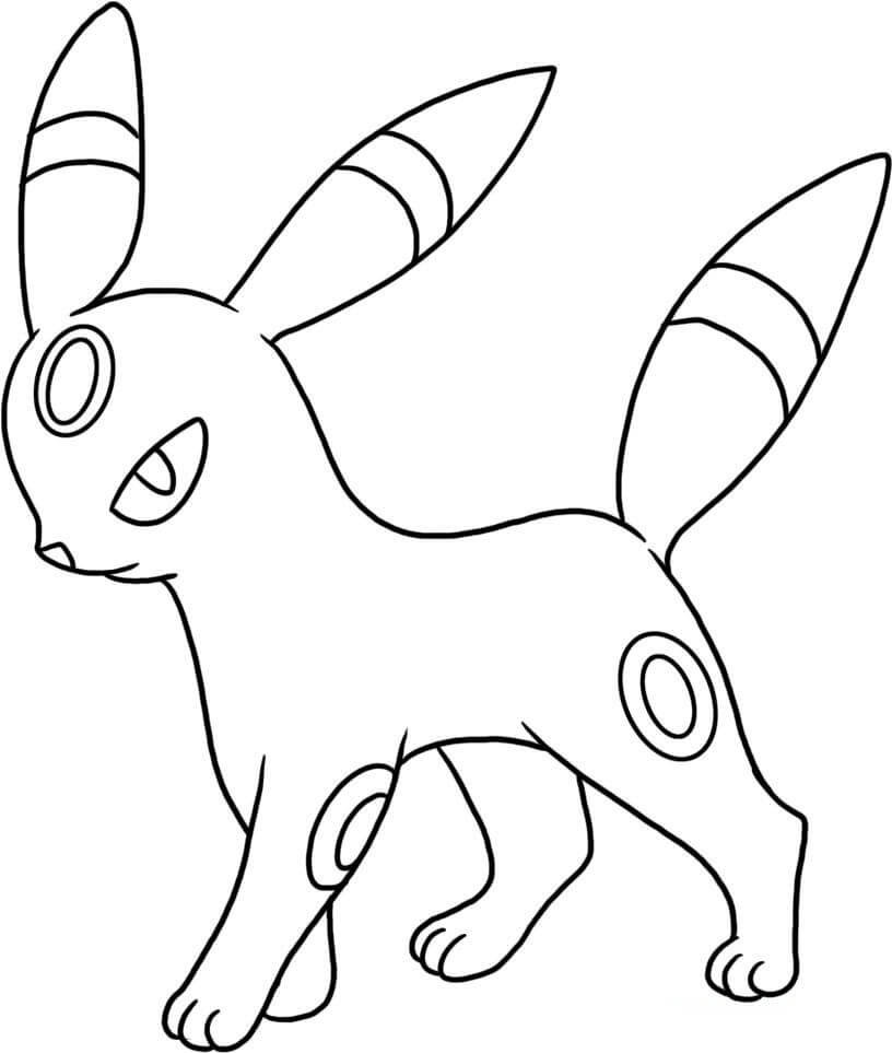 Cute Umbreon Walking coloring page