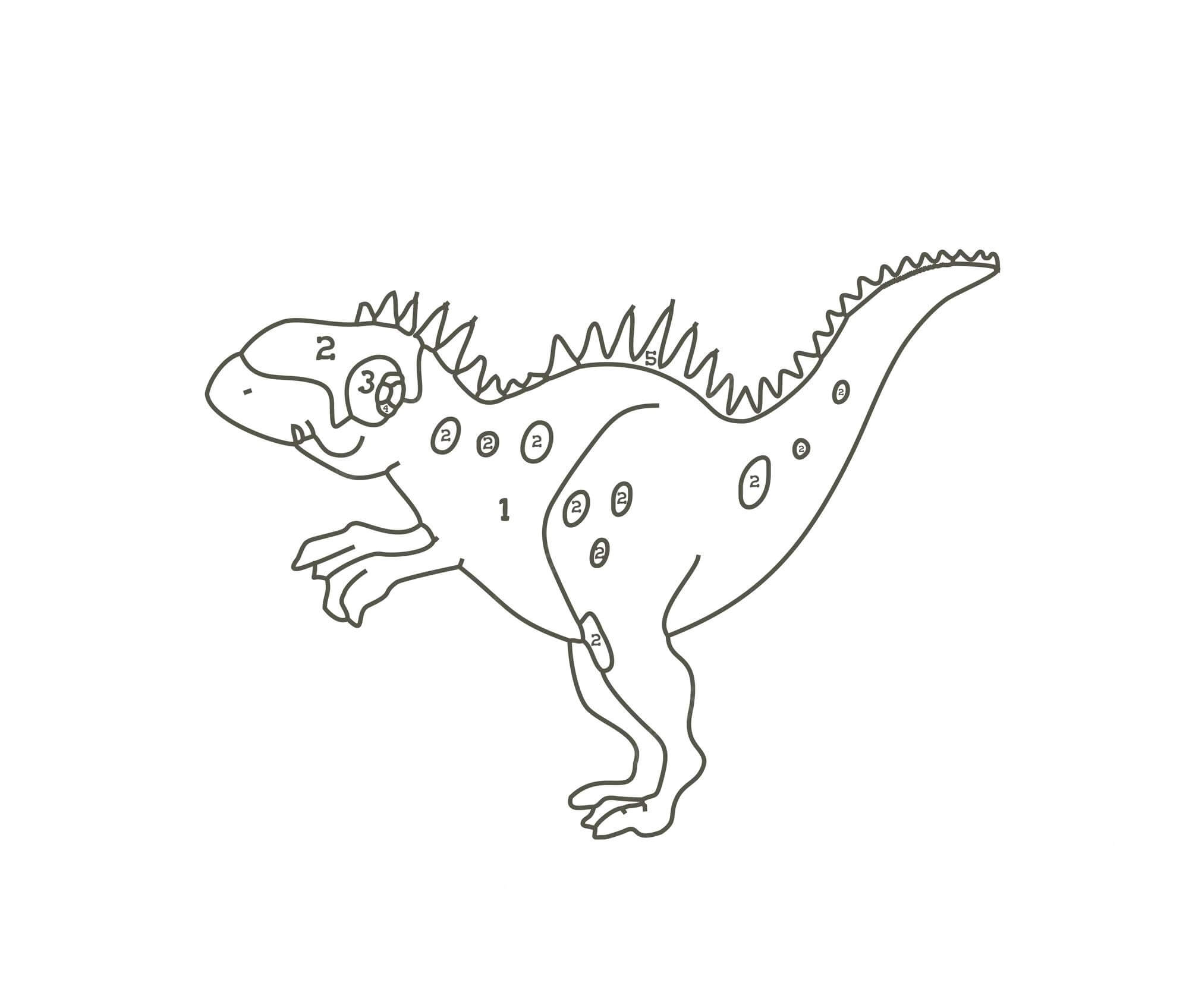 Dinosaure Drôle Coloriage par Numéro coloring page