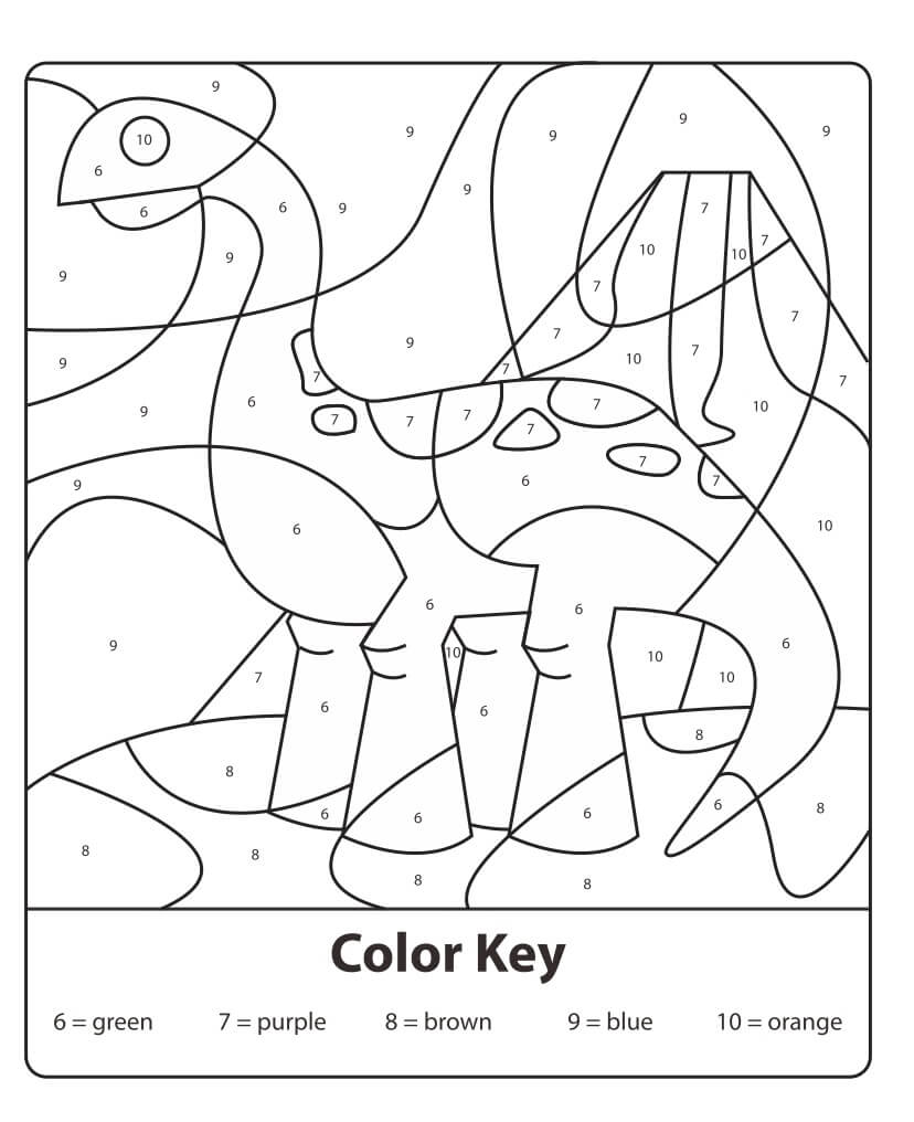 Dinosaure Facile Coloriage par Numéro coloring page
