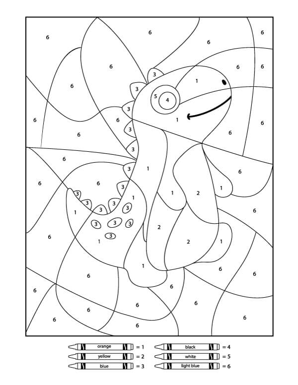 Dinosaure Mignon Coloriage par Numéro coloring page