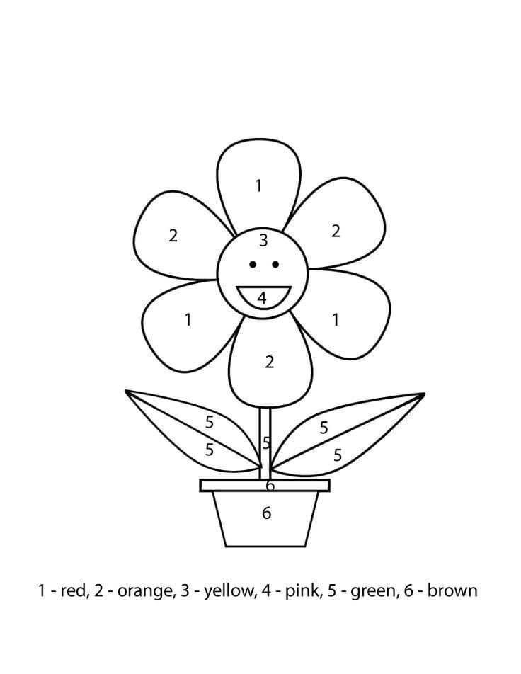 Fleur Mignonne Coloriage par Numéro coloring page