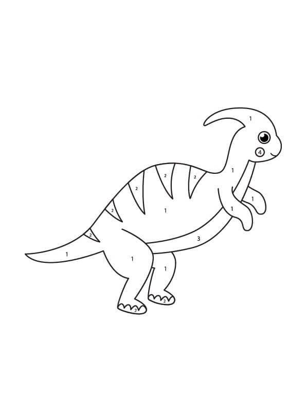 Joli Dinosaure Coloriage par Numéro coloring page