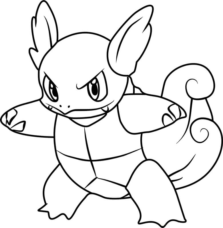 Pokemon Wartortle Angry coloring page