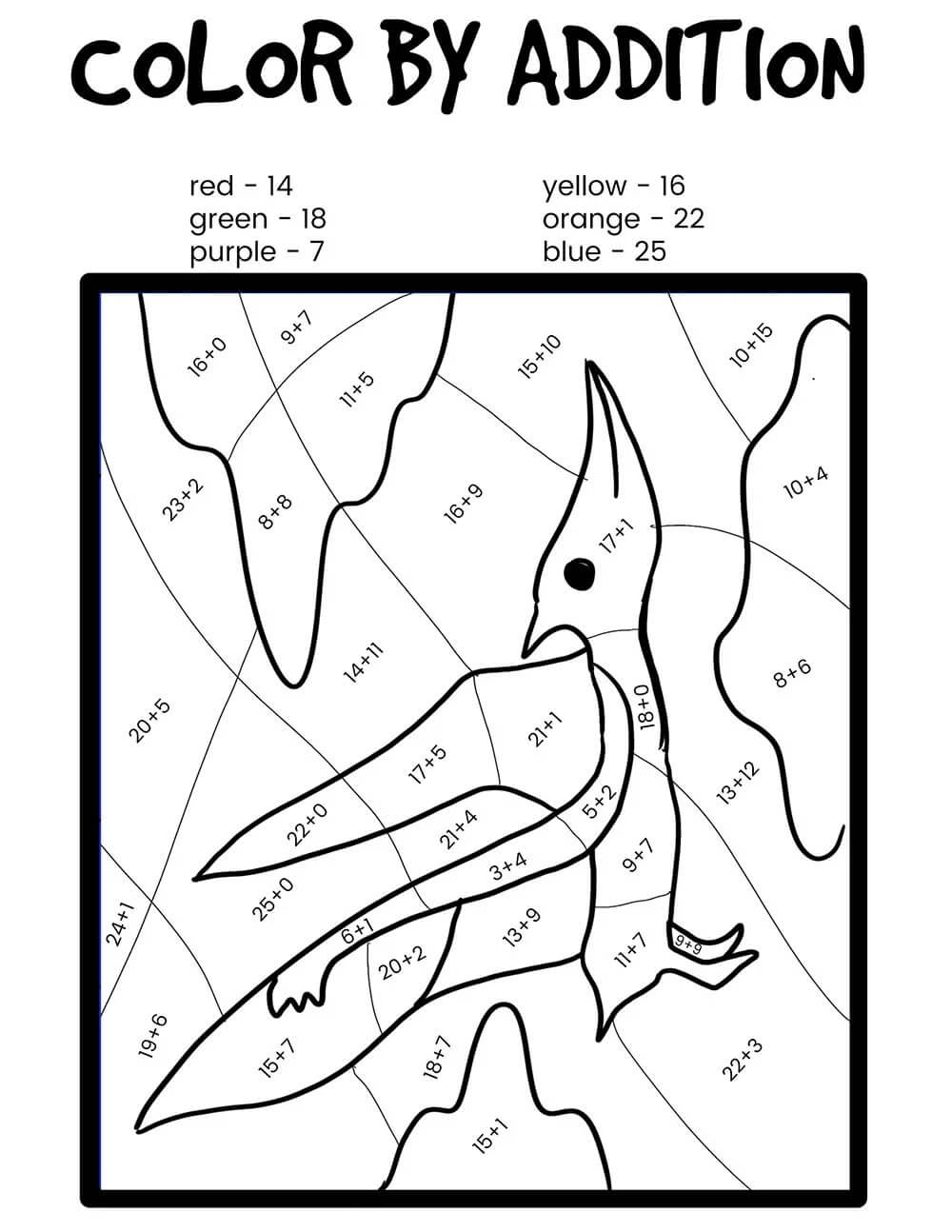 Ptéranodon Coloriage par Numéro coloring page