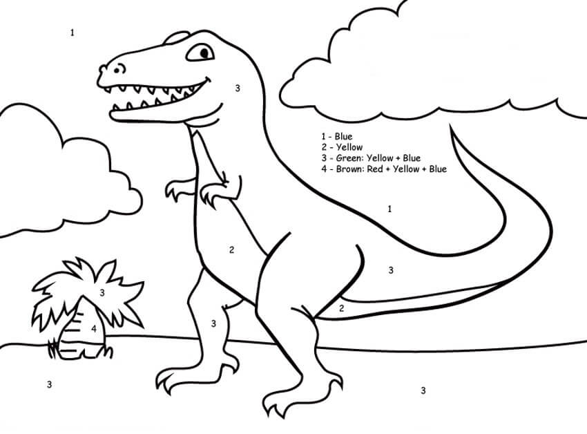 T-Rex Coloriage par Numéro coloring page