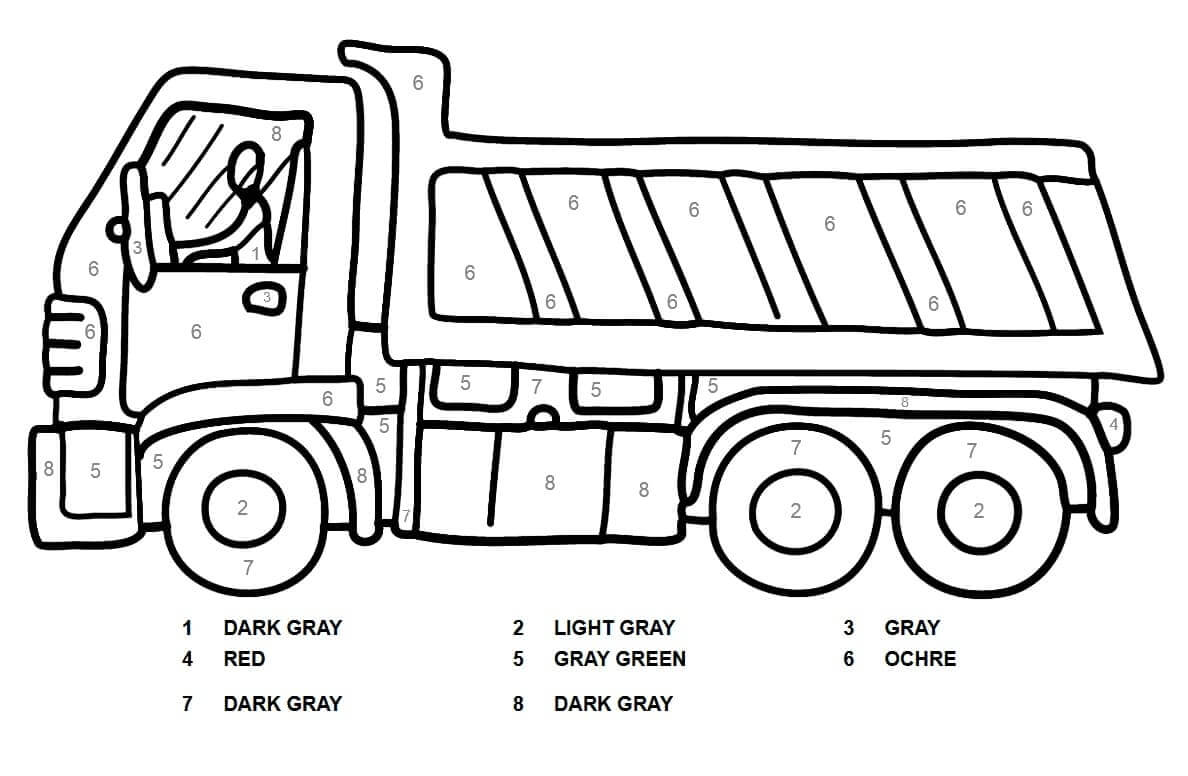 Camion de Base Coloriage par Numéro coloring page
