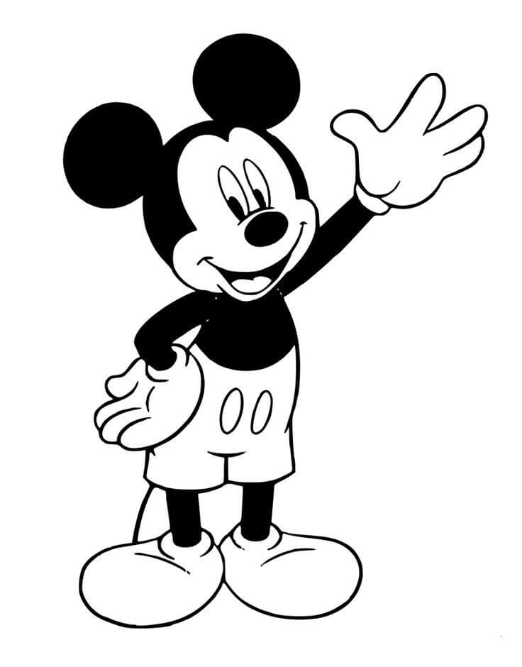 Amicale Mickey Mouse coloring page