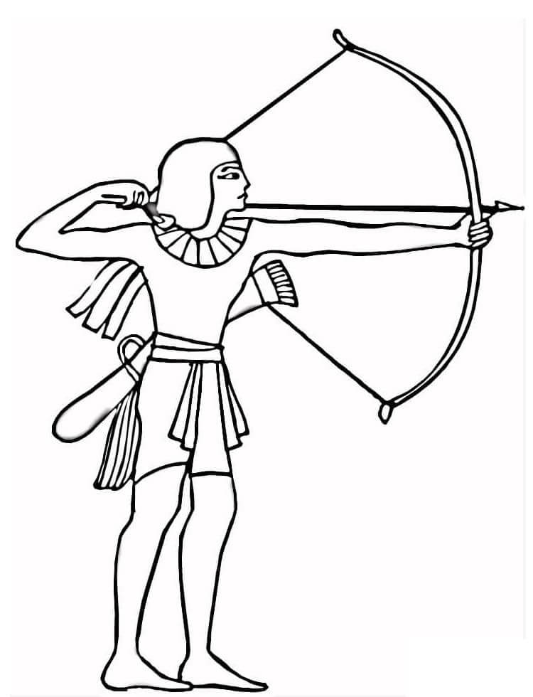 Coloriage Archer Égyptien