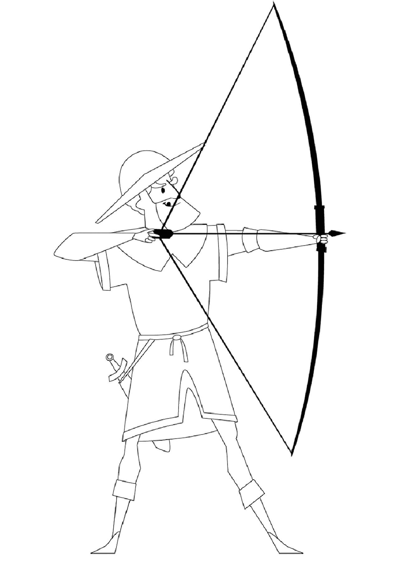 Archer Médiéval coloring page