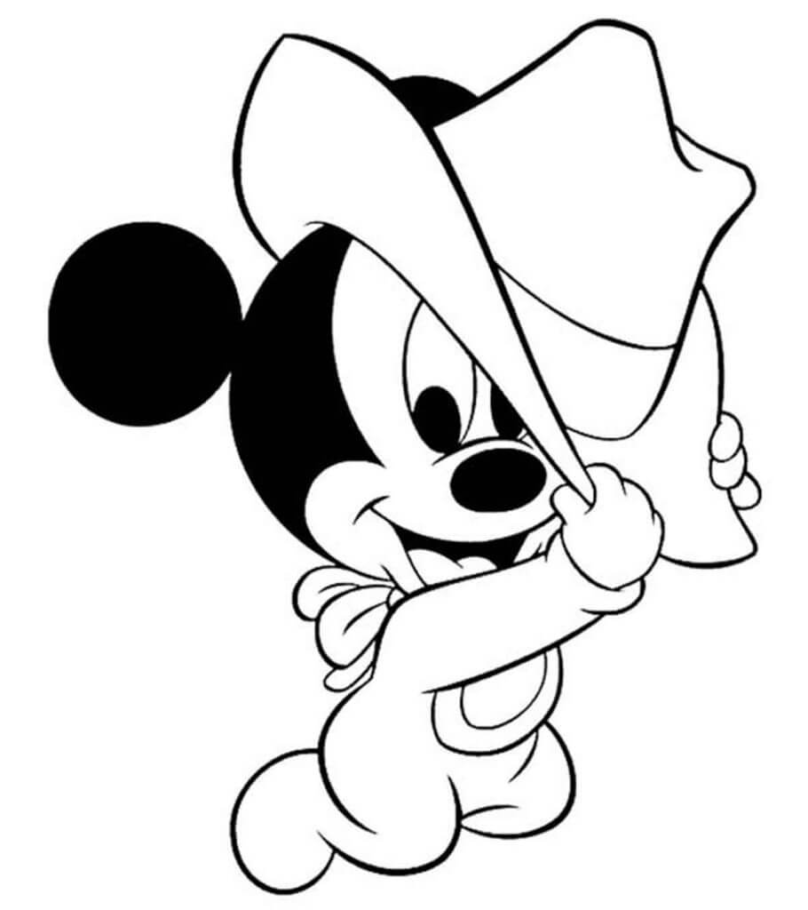 Coloriage Bébé Mickey Mouse