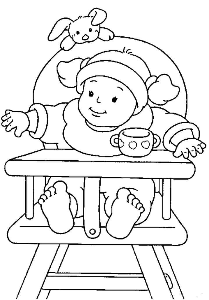 Bébé Sur la Chaise coloring page