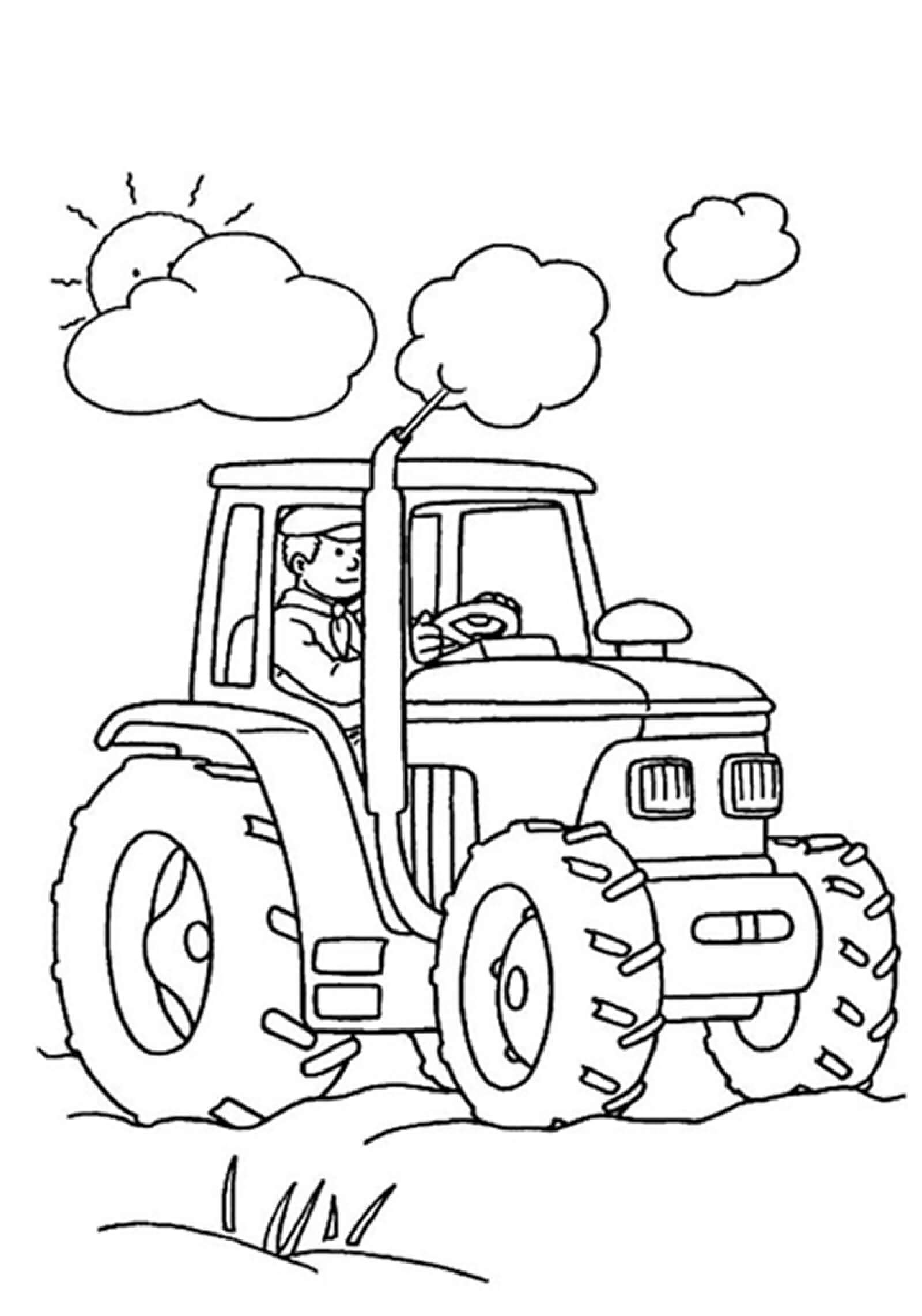 Bon Tracteur coloring page