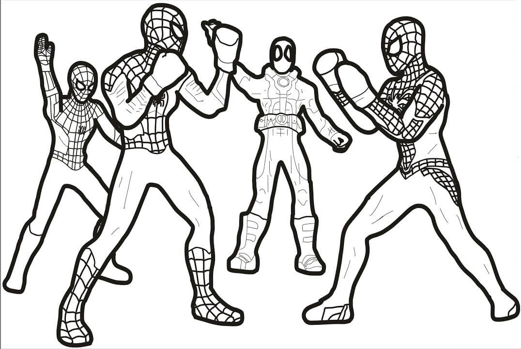 Boxe Spiderman coloring page