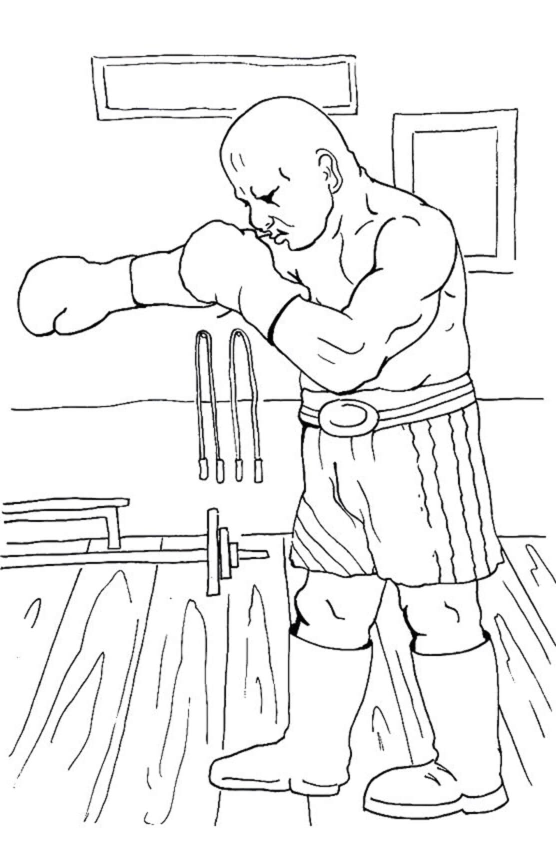 Boxeur coloring page