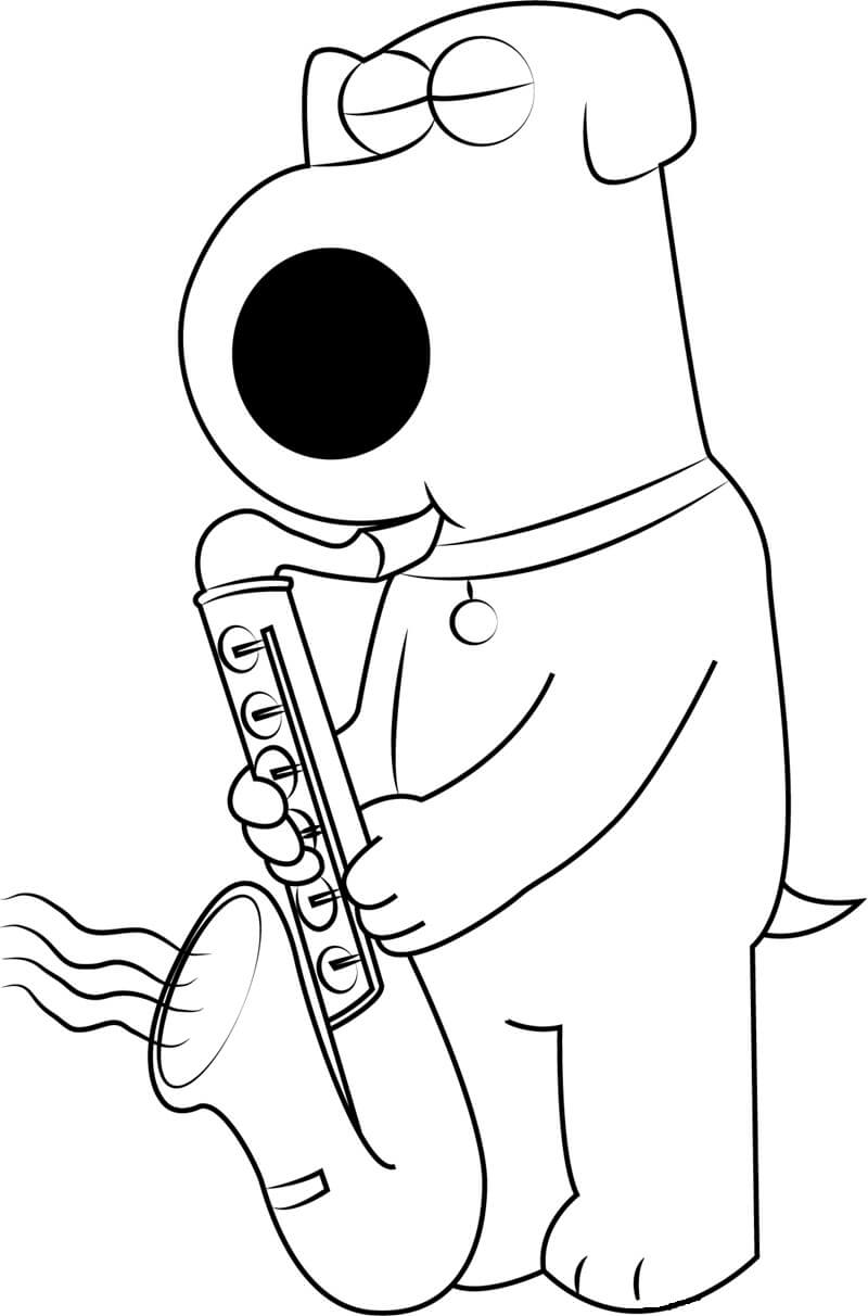 Brian Griffin Joue du Saxophone coloring page