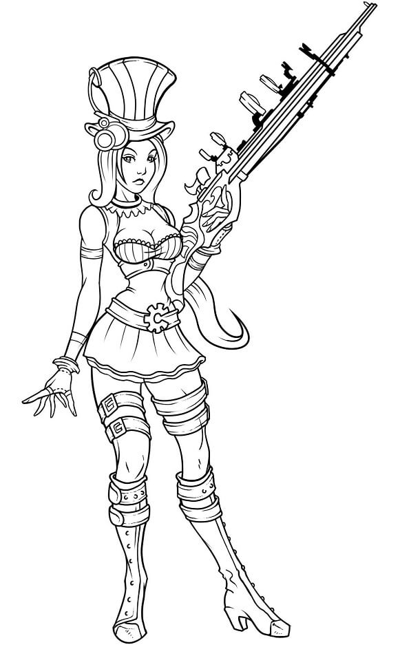 Coloriage Caitlyn League of Legends