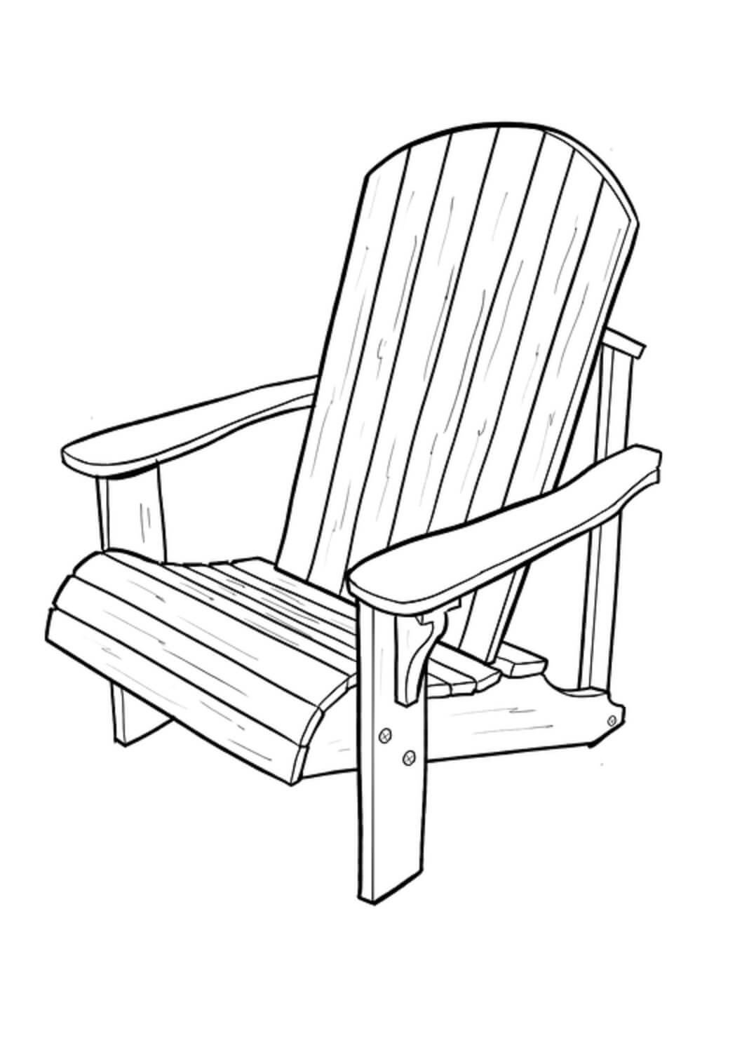 Chaise Adirondack coloring page