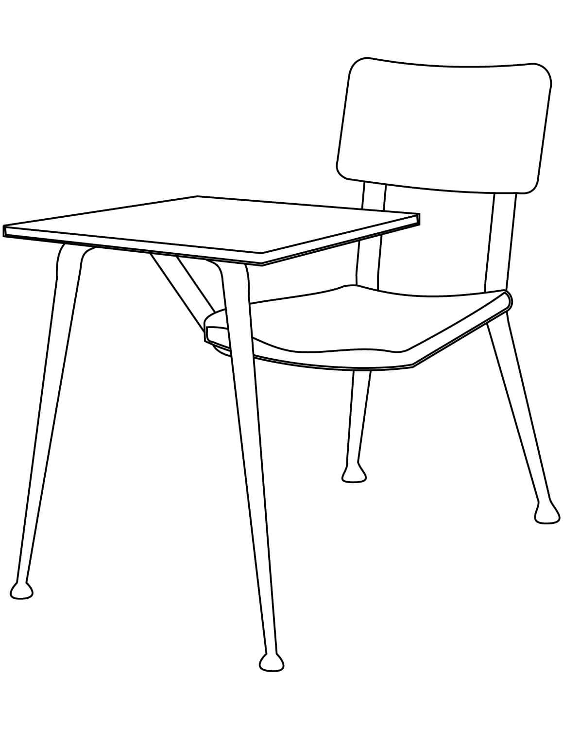 Chaise et Table coloring page