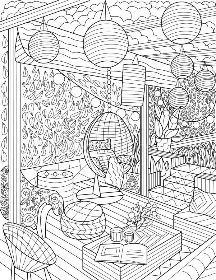 Chaises coloring page