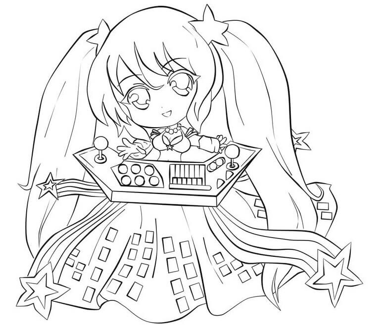 Chibi Sona League of Legends coloring page