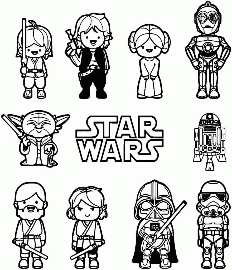 Chibi Star Wars coloring page
