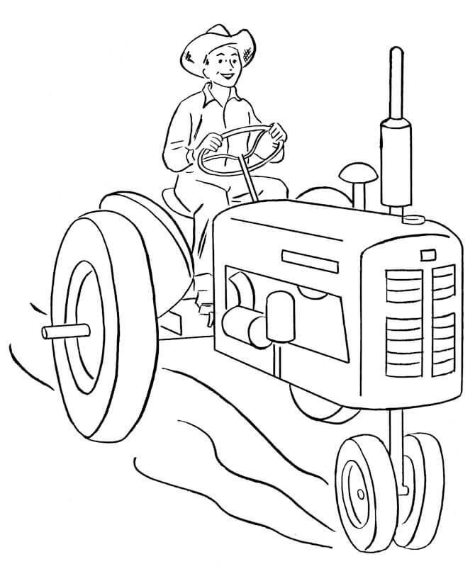 Conduire un Tracteur coloring page