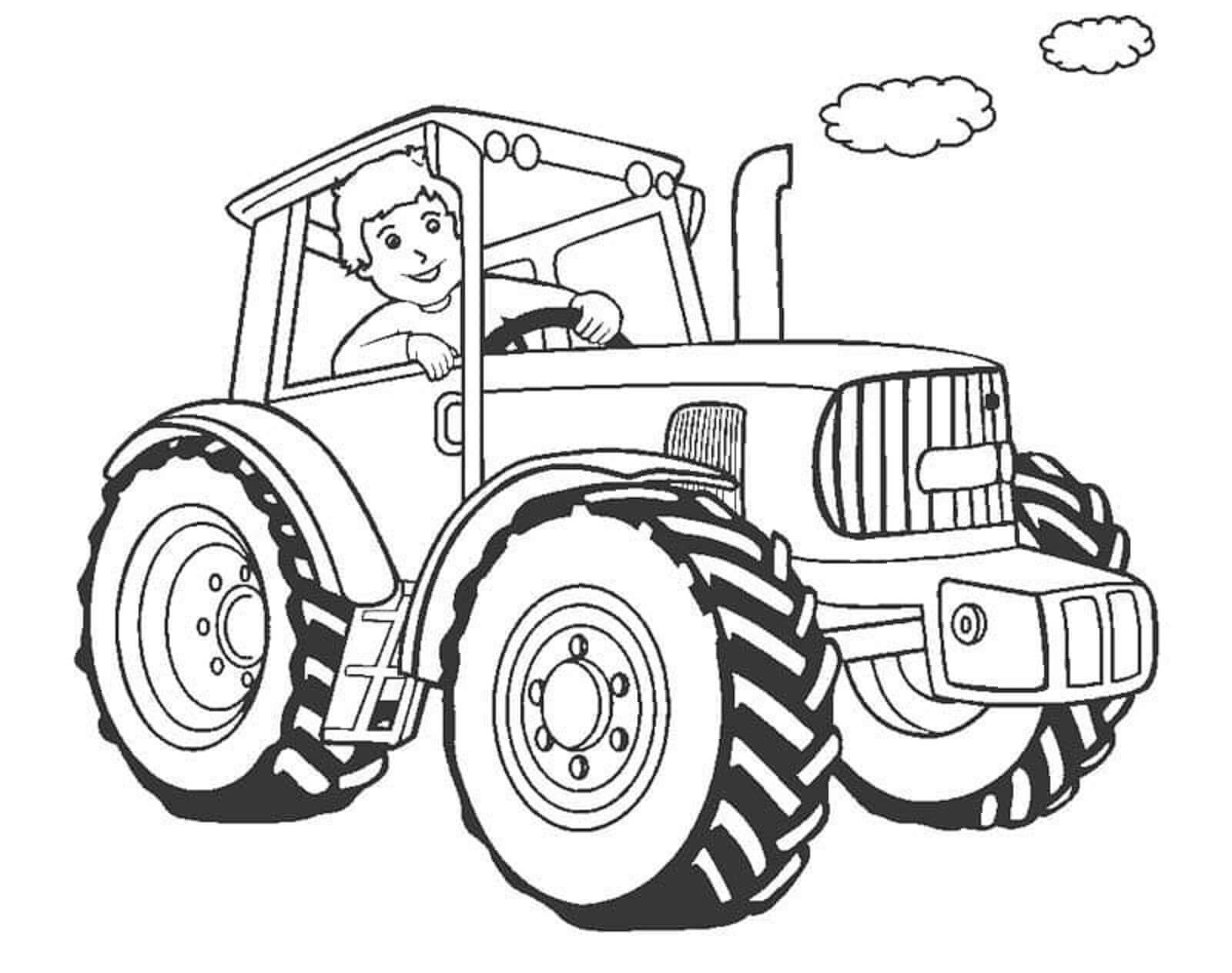 Conduire un Tracteur coloring page