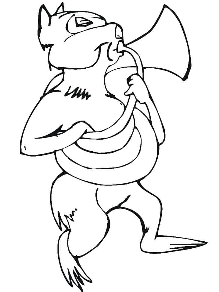 Écureuil Joue de La Trompette coloring page