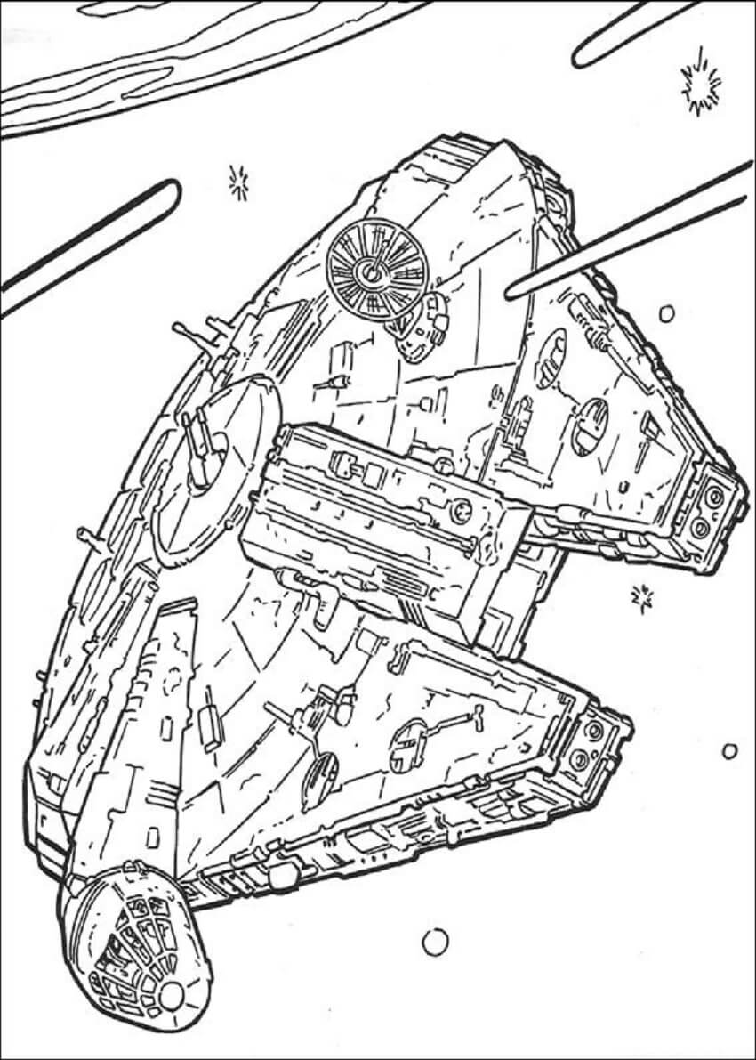 Faucon Millenium Star Wars coloring page