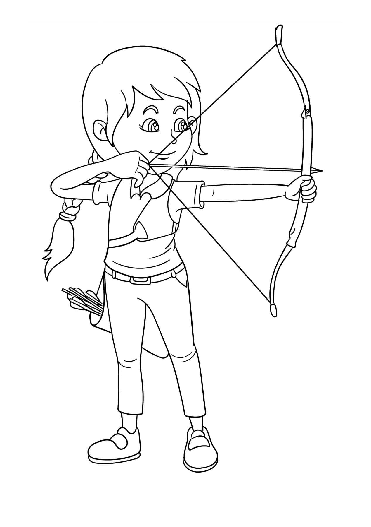 Fille Archer coloring page
