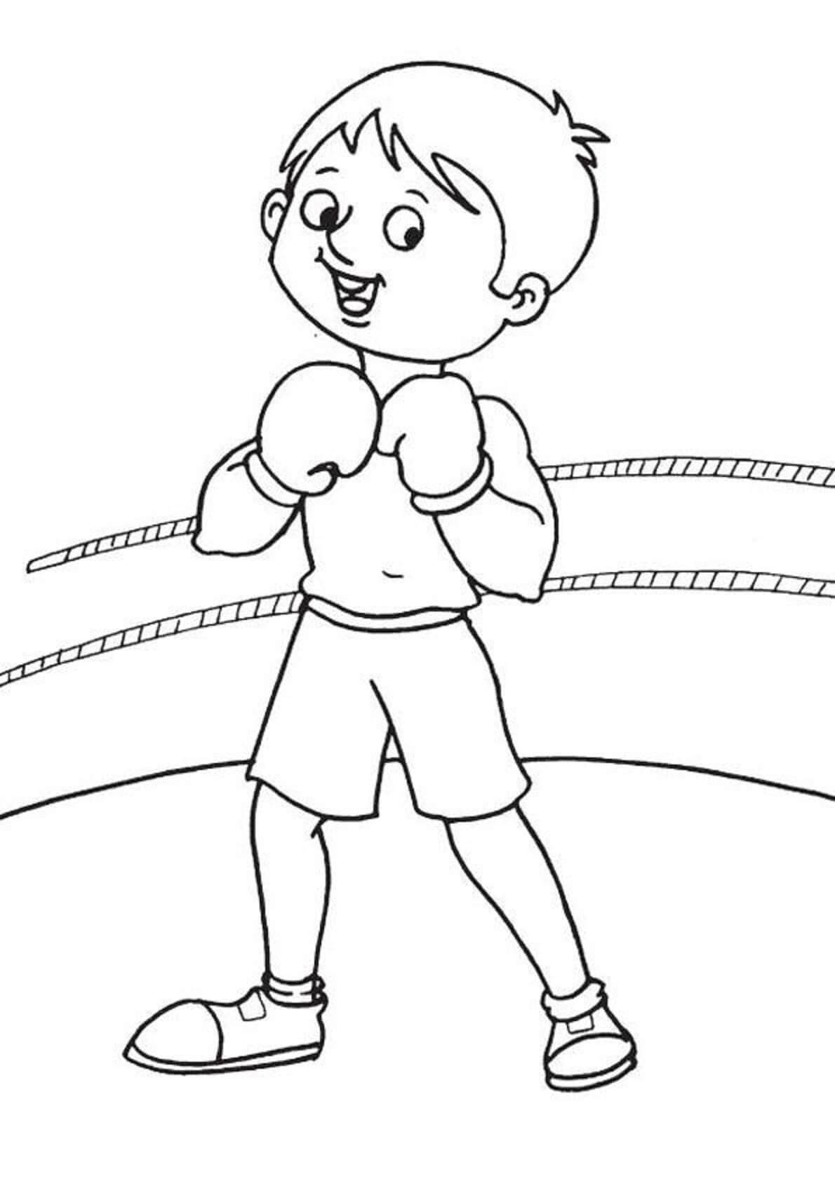 Garçon Boxeur coloring page