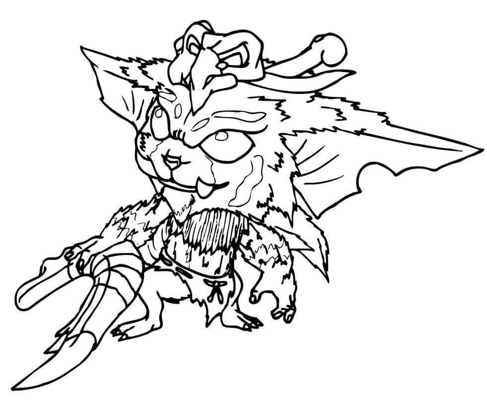 Gnar League of Legends coloring page