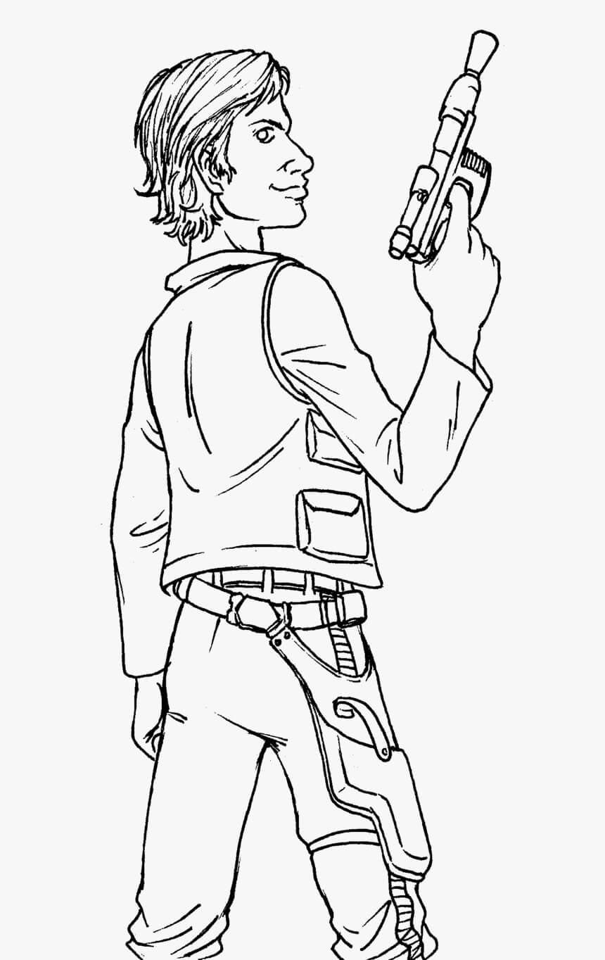 Han Solo Star Wars coloring page