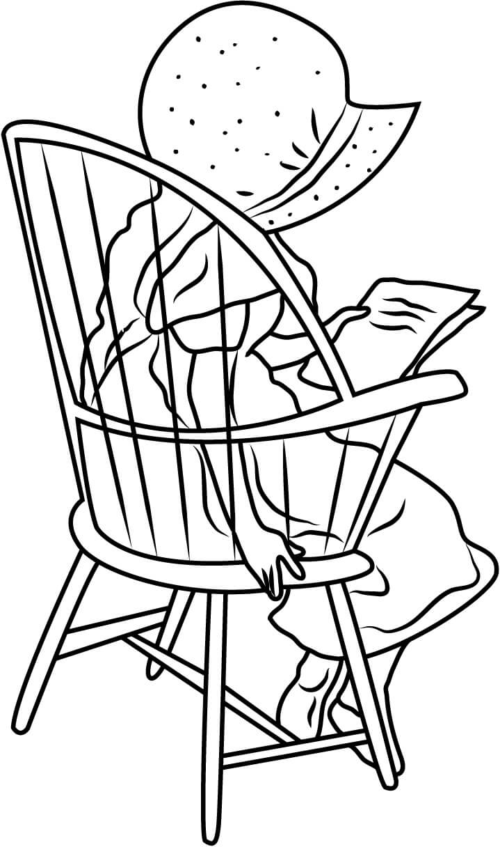 Holly Hobbie Sur la Chaise coloring page