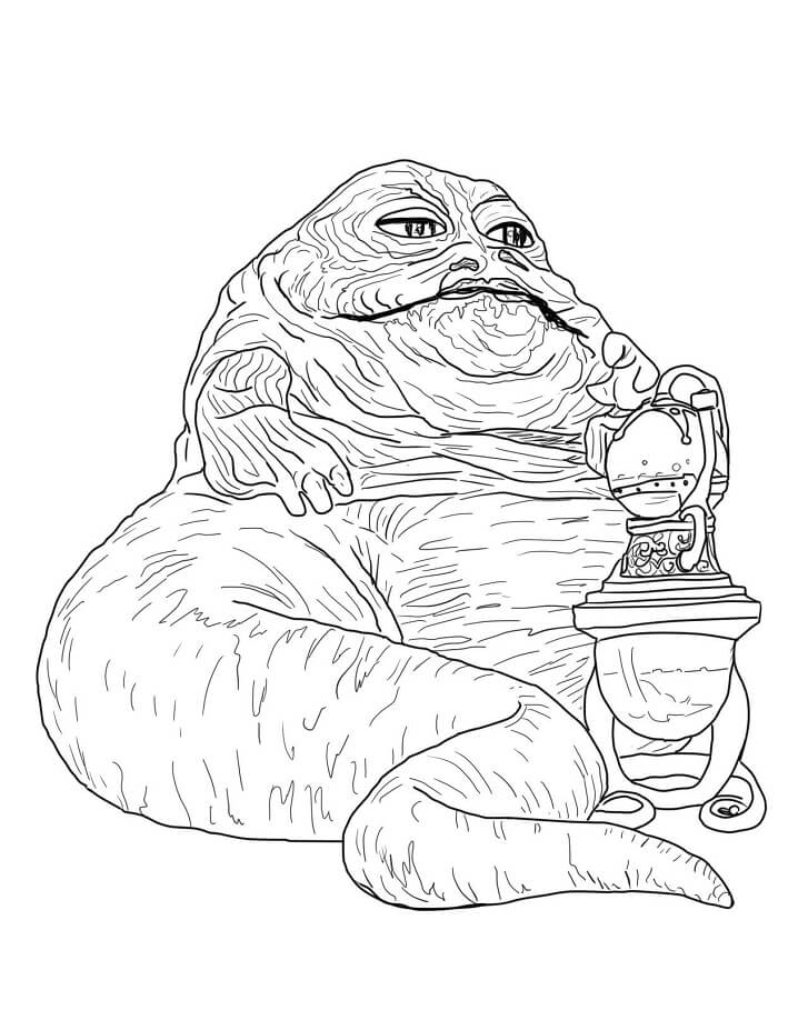 Jabba le Hutt de Star Wars coloring page