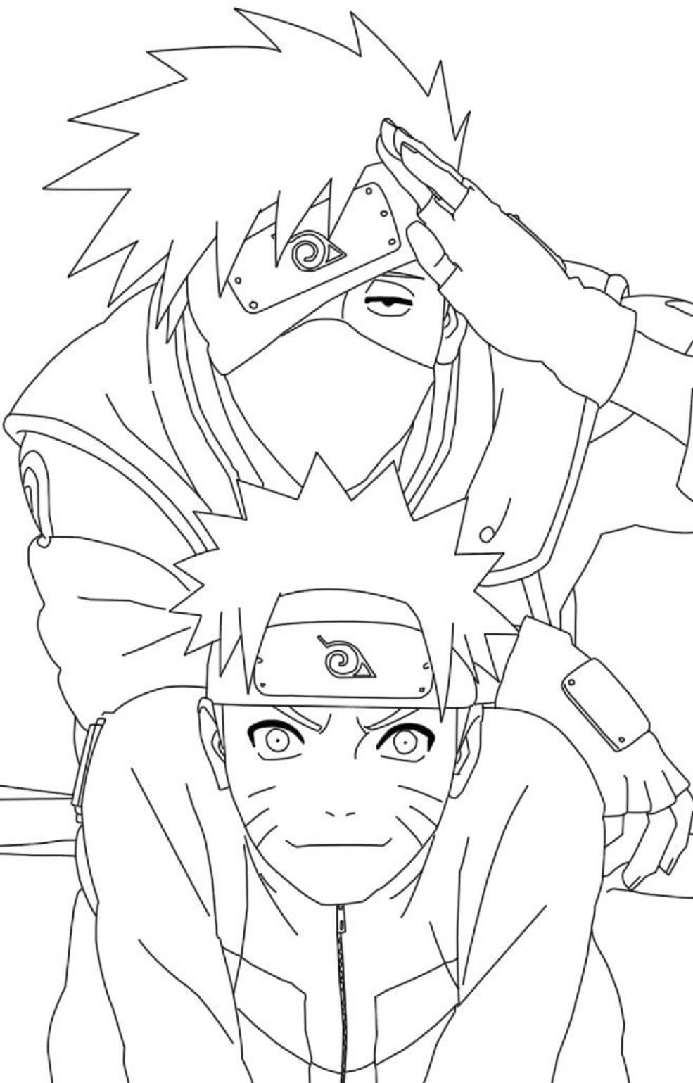 Coloriage Kakashi et Naruto