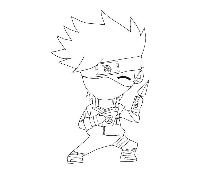 Kakashi Souriant coloring page