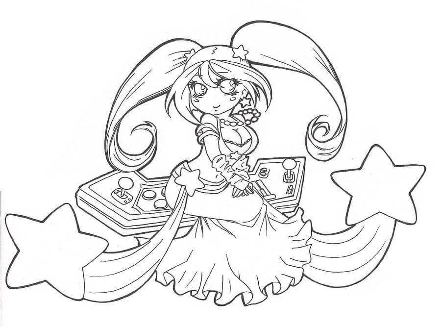 League of Legends Chibi Sona coloring page