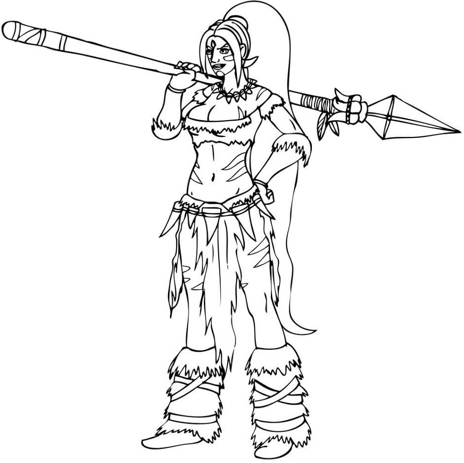 League of Legends Nidalee coloring page