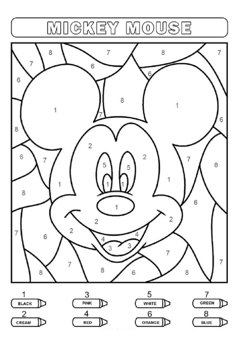 Coloriage Magique Mickey Mouse Maternelle
