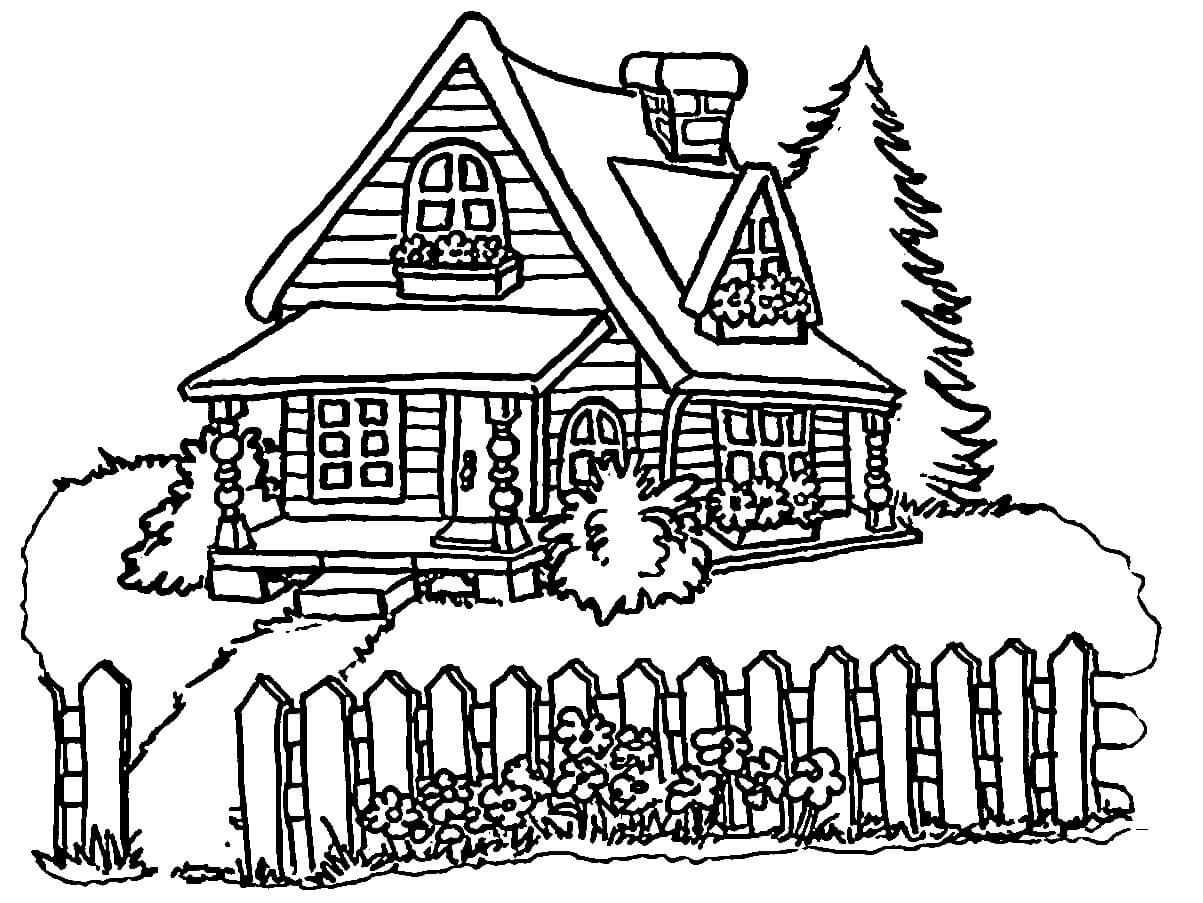 Maison en Bois coloring page