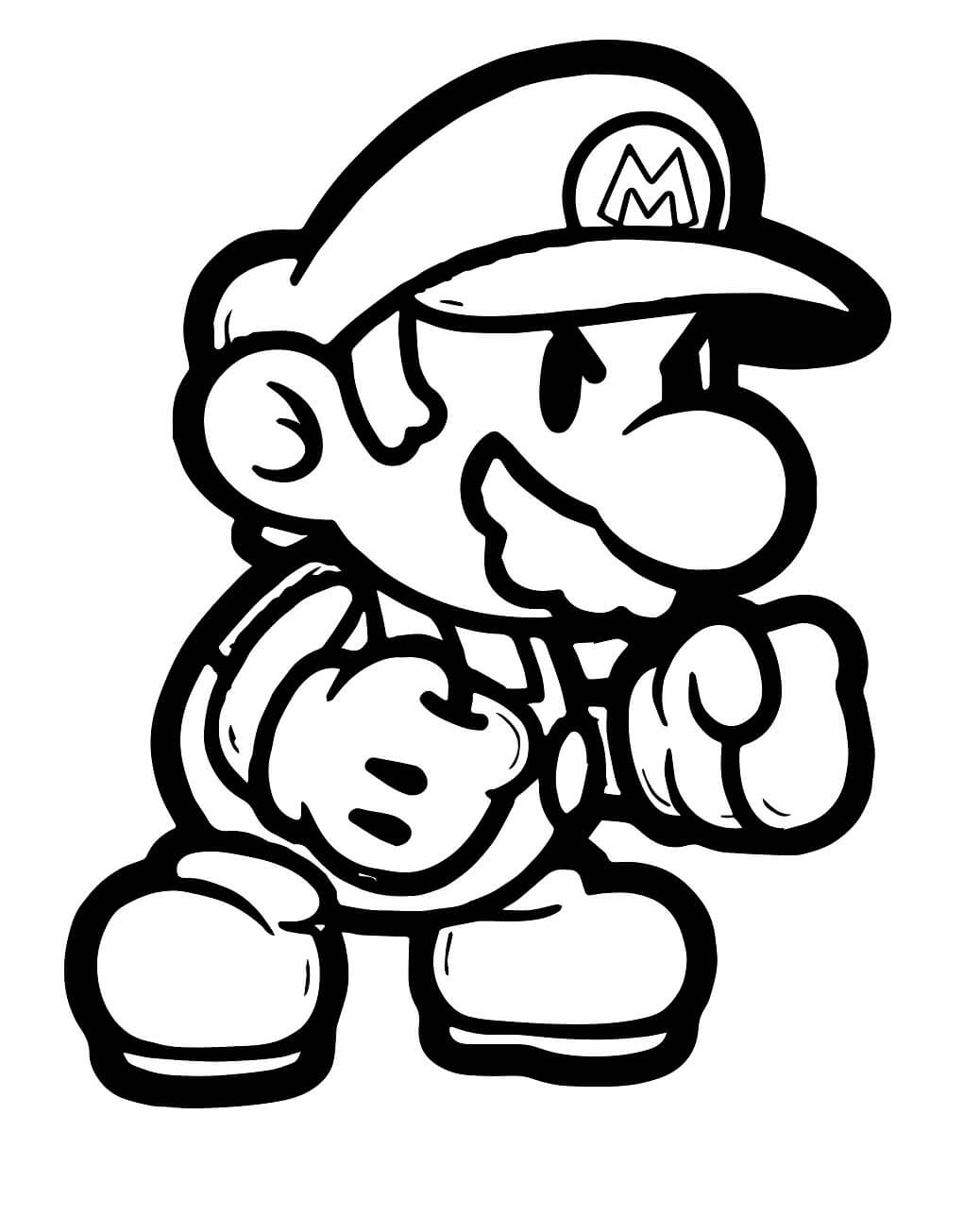 Coloriage Mario Boxe