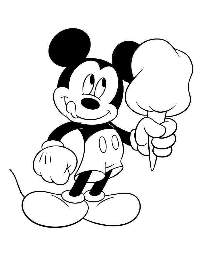 Coloriage Mickey Mouse avec de La Glace
