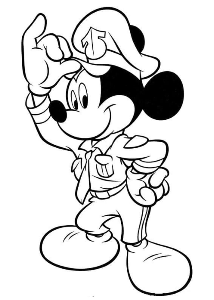 Coloriage Mickey Mouse le Policier