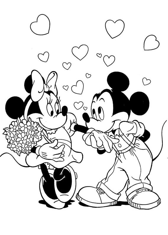 Coloriage Minnie et Mickey Mouse