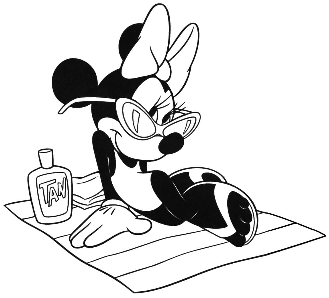 Minnie Mouse à La Plage coloring page