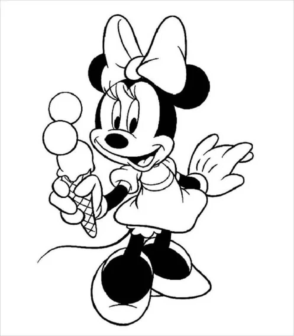 Minnie Mouse avec de la Glace coloring page