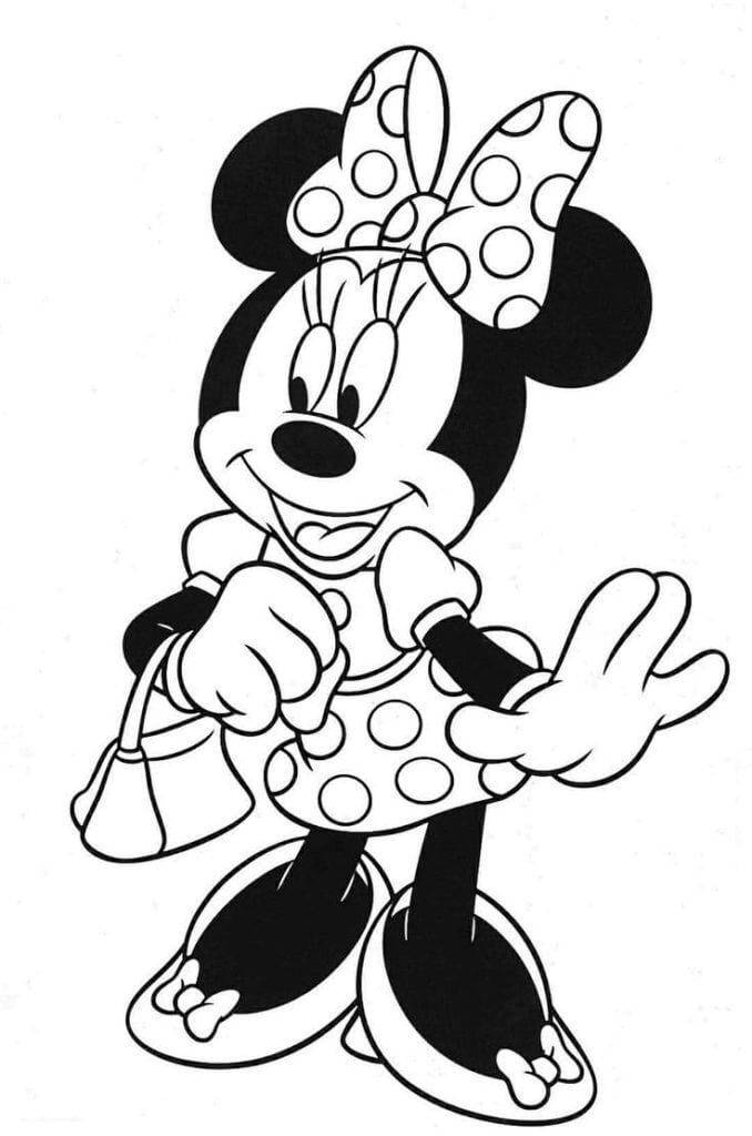 Coloriage Minnie Mouse Sourit
