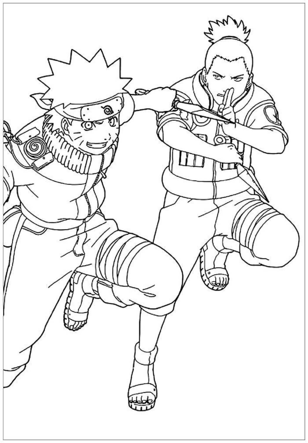Coloriage Naruto et Shikamaru